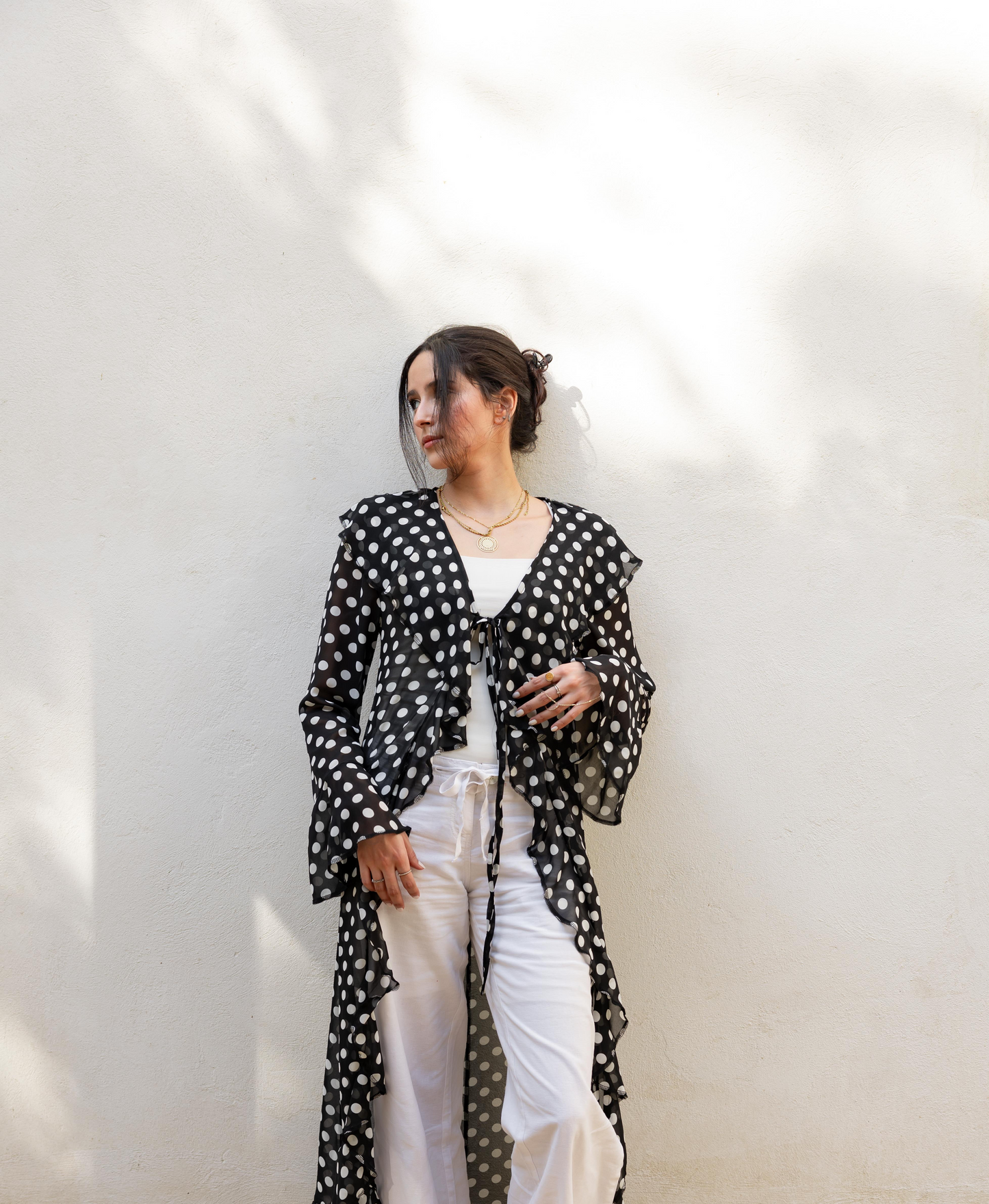 Polka Ruffle Cardigan