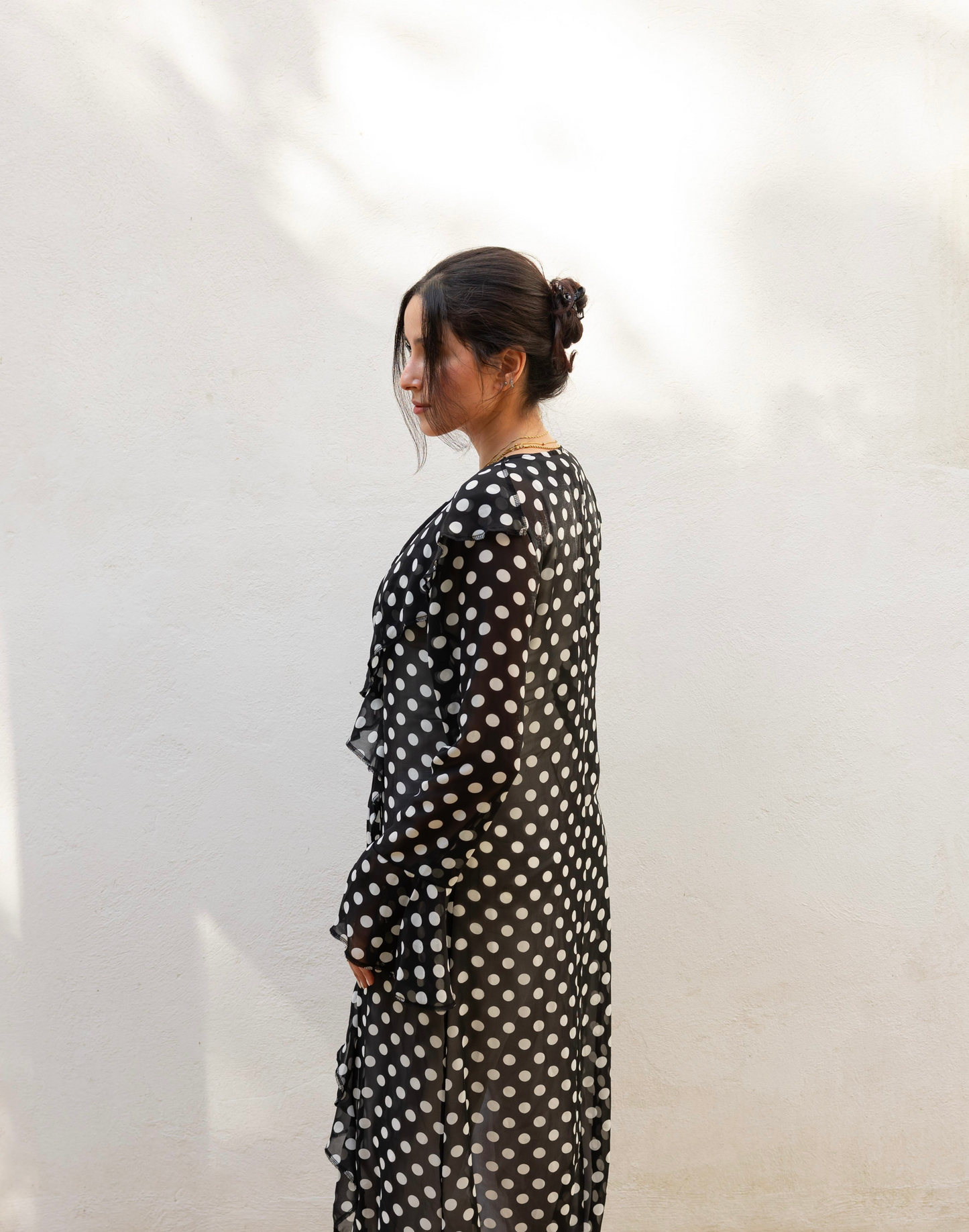 Polka Ruffle Cardigan