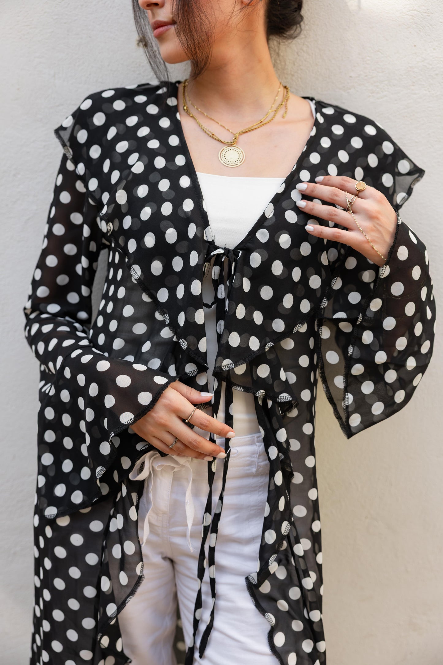 Polka Ruffle Cardigan