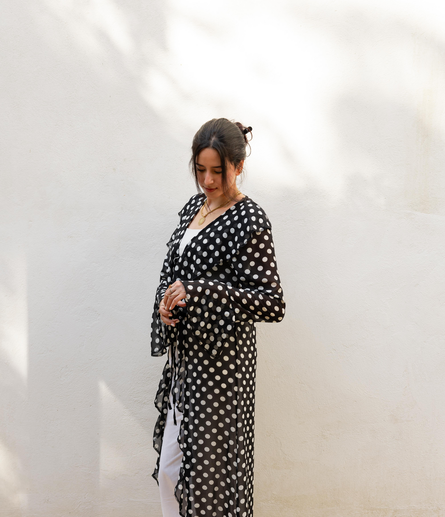 Polka Ruffle Cardigan