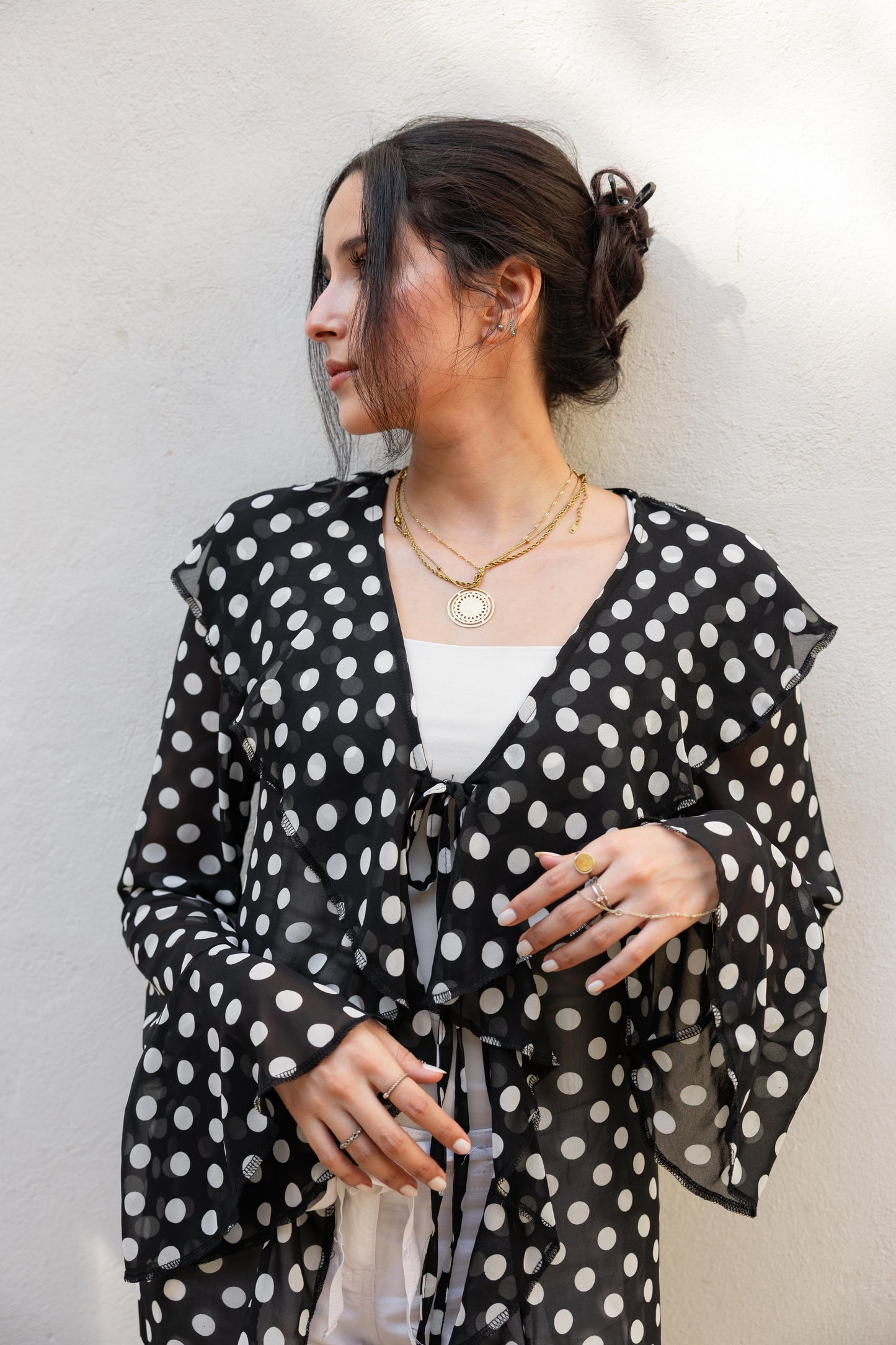 Polka Ruffle Cardigan